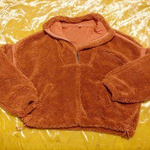 Women’s Free People Nantucket Sherpa Fleece Pullover, Tan, Large